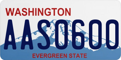 WA license plate AAS0600