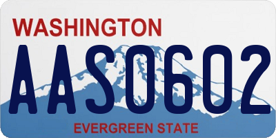 WA license plate AAS0602