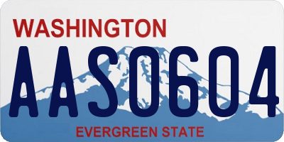 WA license plate AAS0604
