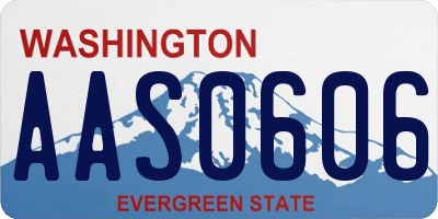 WA license plate AAS0606