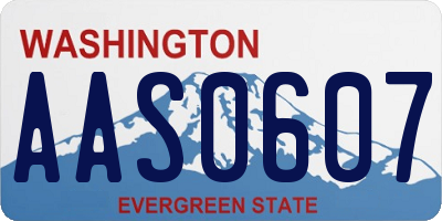 WA license plate AAS0607