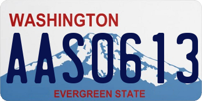 WA license plate AAS0613