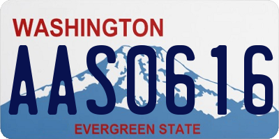 WA license plate AAS0616
