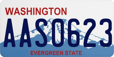 WA license plate AAS0623