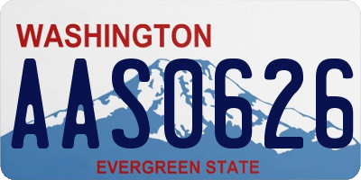 WA license plate AAS0626