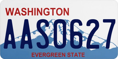 WA license plate AAS0627