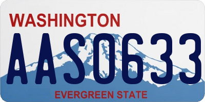 WA license plate AAS0633