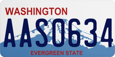 WA license plate AAS0634
