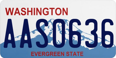 WA license plate AAS0636