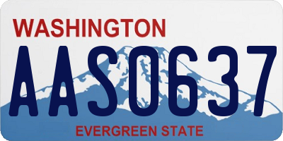 WA license plate AAS0637