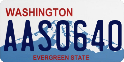 WA license plate AAS0640
