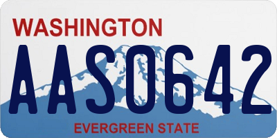 WA license plate AAS0642