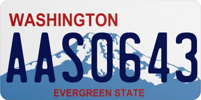 WA license plate AAS0643