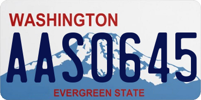 WA license plate AAS0645