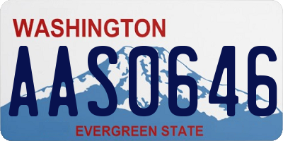 WA license plate AAS0646