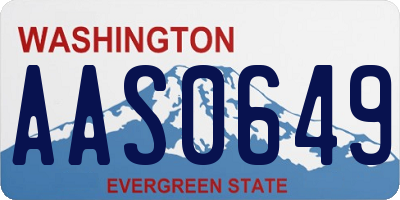 WA license plate AAS0649