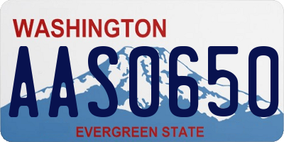 WA license plate AAS0650