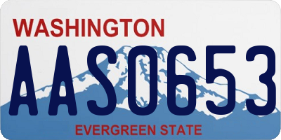 WA license plate AAS0653
