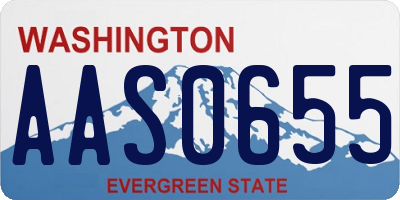 WA license plate AAS0655
