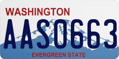 WA license plate AAS0663