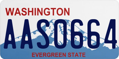 WA license plate AAS0664