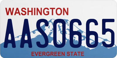 WA license plate AAS0665