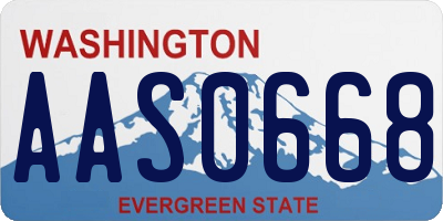 WA license plate AAS0668