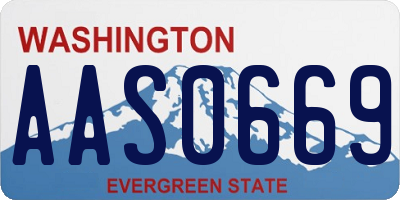 WA license plate AAS0669