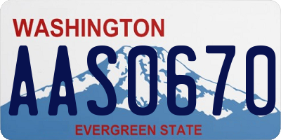 WA license plate AAS0670