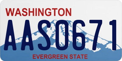 WA license plate AAS0671