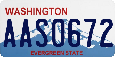 WA license plate AAS0672