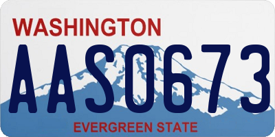 WA license plate AAS0673