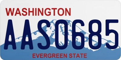 WA license plate AAS0685