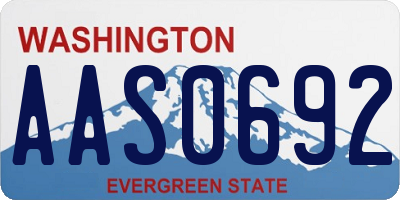 WA license plate AAS0692