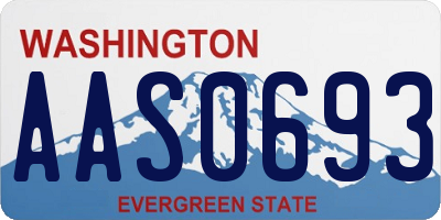 WA license plate AAS0693