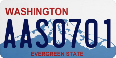 WA license plate AAS0701