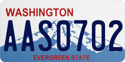 WA license plate AAS0702