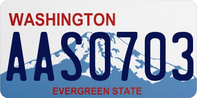 WA license plate AAS0703