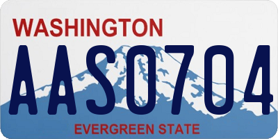 WA license plate AAS0704