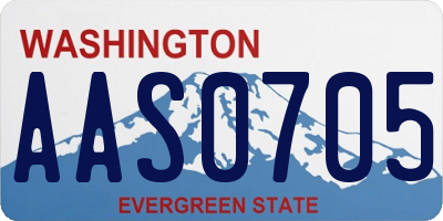 WA license plate AAS0705
