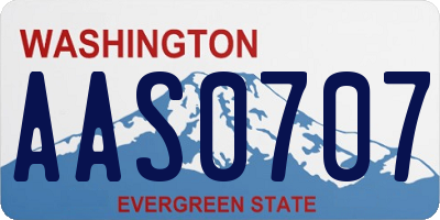 WA license plate AAS0707