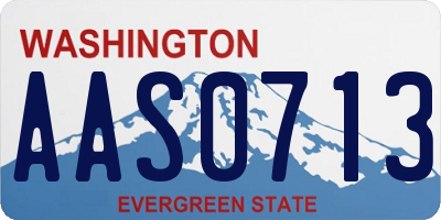 WA license plate AAS0713
