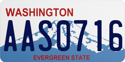 WA license plate AAS0716