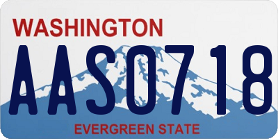 WA license plate AAS0718