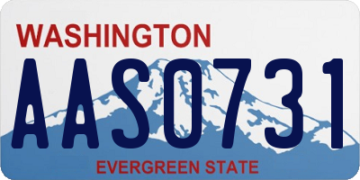 WA license plate AAS0731
