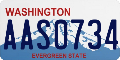 WA license plate AAS0734