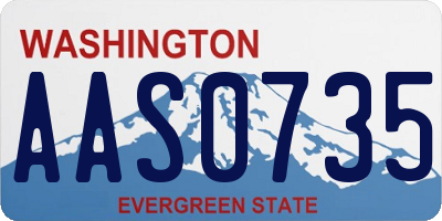 WA license plate AAS0735