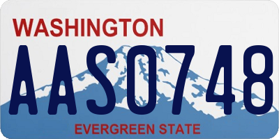 WA license plate AAS0748