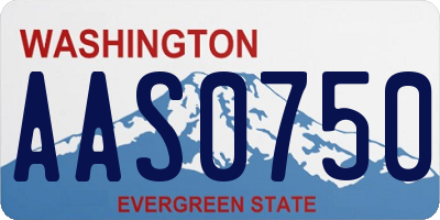 WA license plate AAS0750