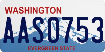 WA license plate AAS0753